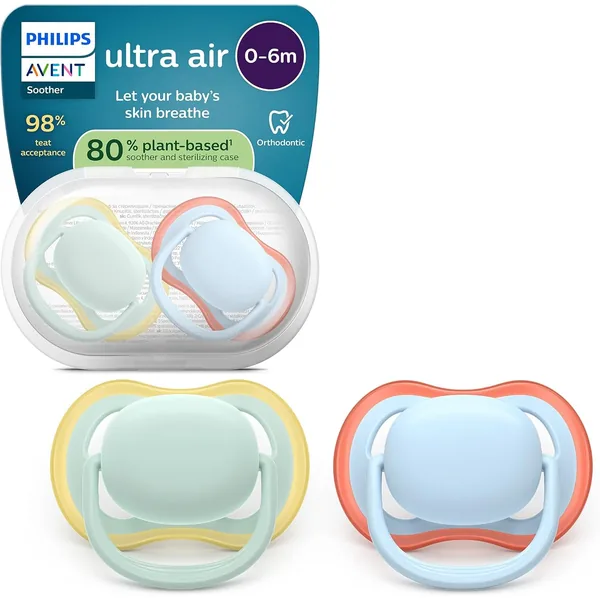 Pack de 2 chupetas Philips Avent Ultra Air para 0 a 6 meses
