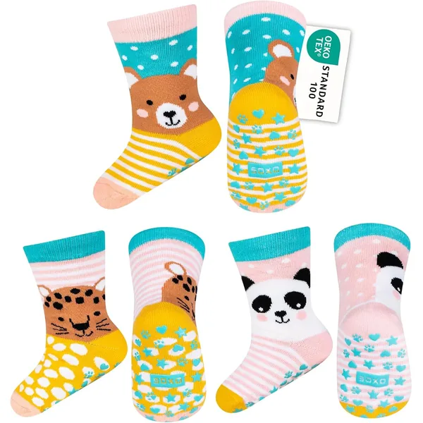 Pack de 3 pares de meias antiderrapantes com punho duplo Soxo