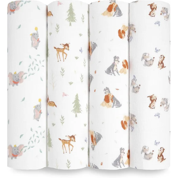 Pack de 4 fraldas de musselina em algodão orgânico aden + anais